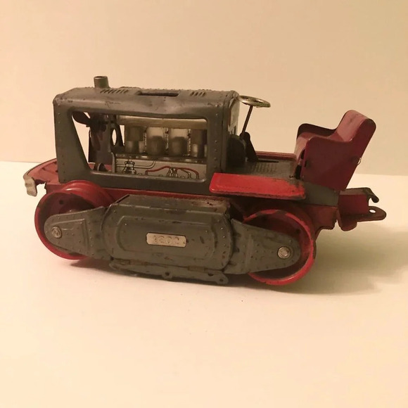 Vtg Nomura Japan Tin Battery 1200  Piston Action Tractor Incomplete Not Working - Picture 1 of 16